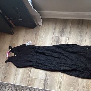 Gentle Fawn Black Lace Maxi Dress